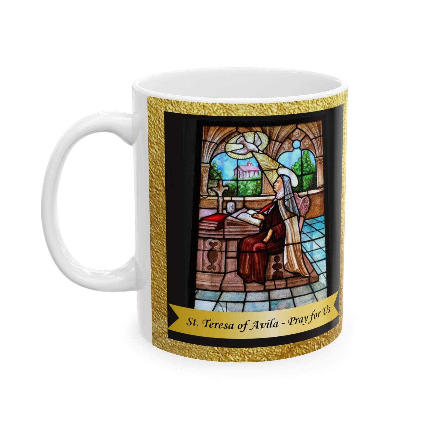 Love Infusion Mug: 11 oz Ceramic Cup with St. Teresa of Avila's Timeless Wisdom on Intrinsic Worth