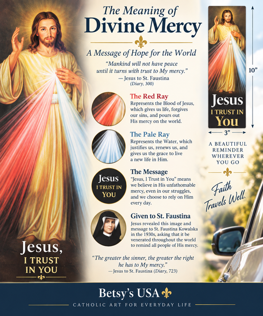 Divine Mercy Jesus I Trust in You Car Magnet | Catholic Auto Decor