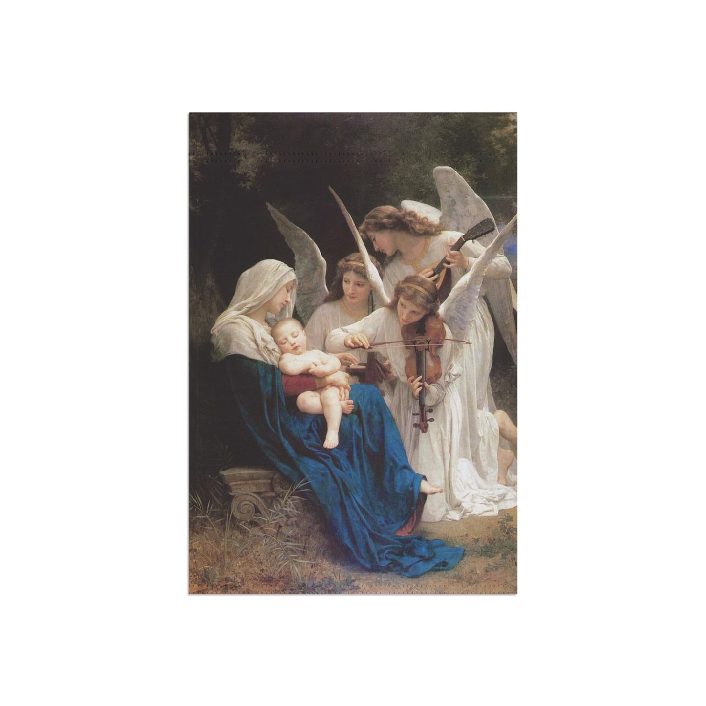 House Banner - Bouguereau's Song of the Angels Song of the Angels/La Vierge Aux Anges 12" x 18" or 24.5'' x 32'' Fabric Catholic Garden and House Banner, Marian Devotion Mary Garden Gift