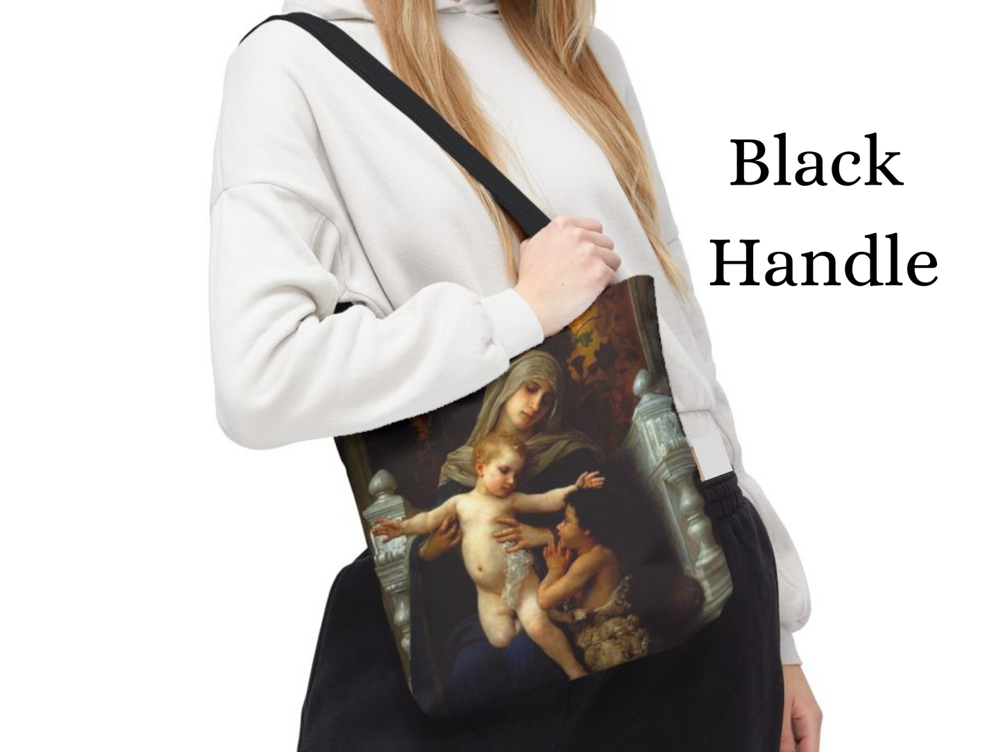 Bouguereau Mary Jesus St John Baptist Tote Bag, Canvas Shopping Bag, Shoulder Bag, Reusable Grocery Bag, Eco-Friendly Tote, Art Lover Gift