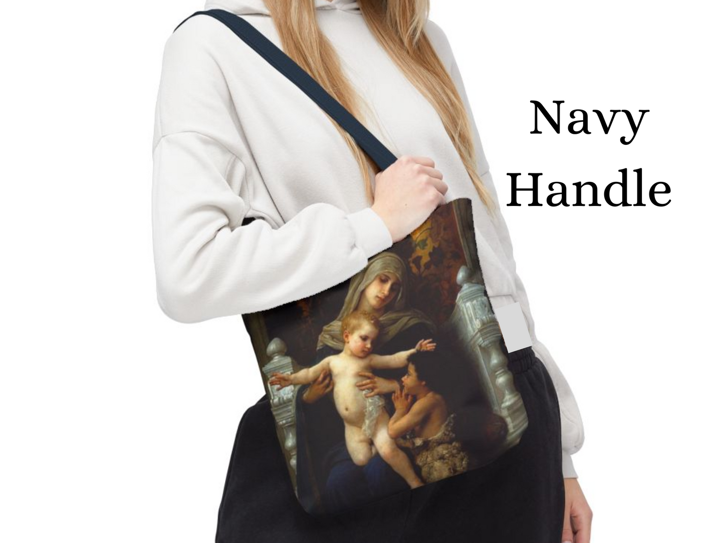 Bouguereau Mary Jesus St John Baptist Tote Bag, Canvas Shopping Bag, Shoulder Bag, Reusable Grocery Bag, Eco-Friendly Tote, Art Lover Gift